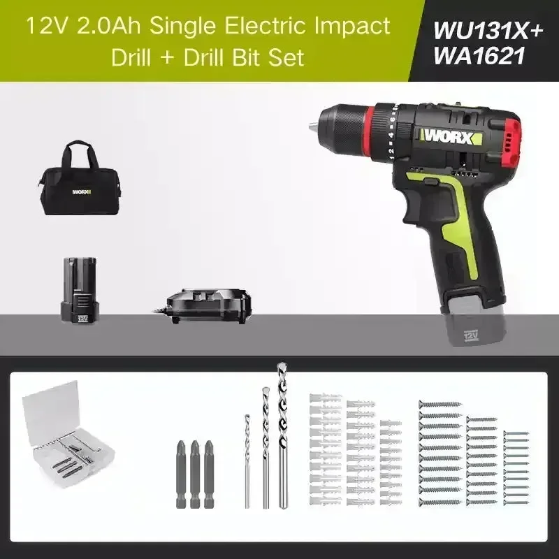 Elektrická vrtačka WORX WU131 příklepová vrtačka s lithiovou baterií