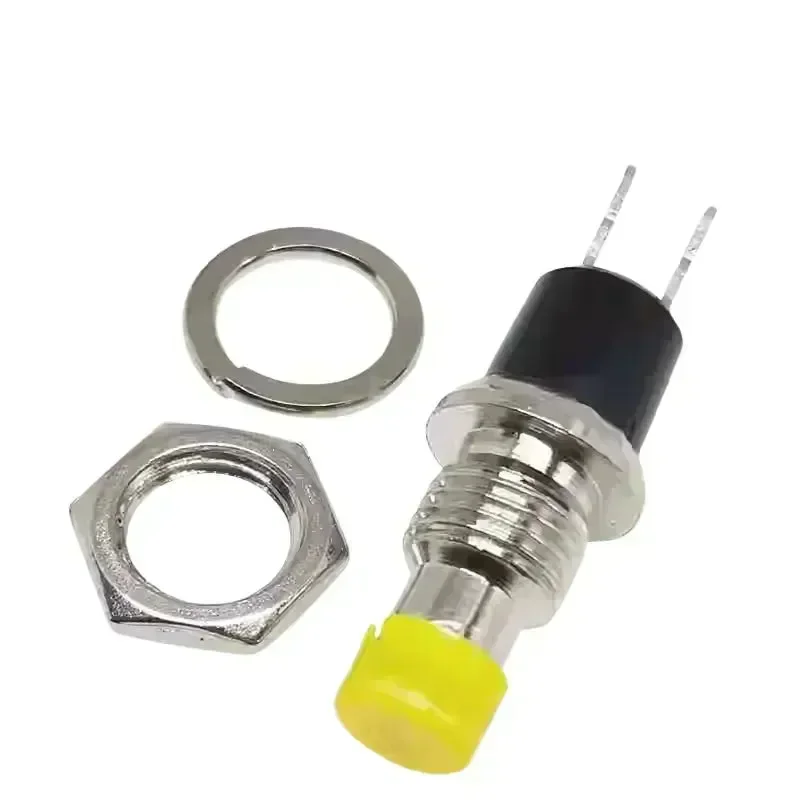 PBS-110/PB05A Netřískací tlačítkový spínač s otvorem 6/7MM, samoobnovovací, 2 kolíky