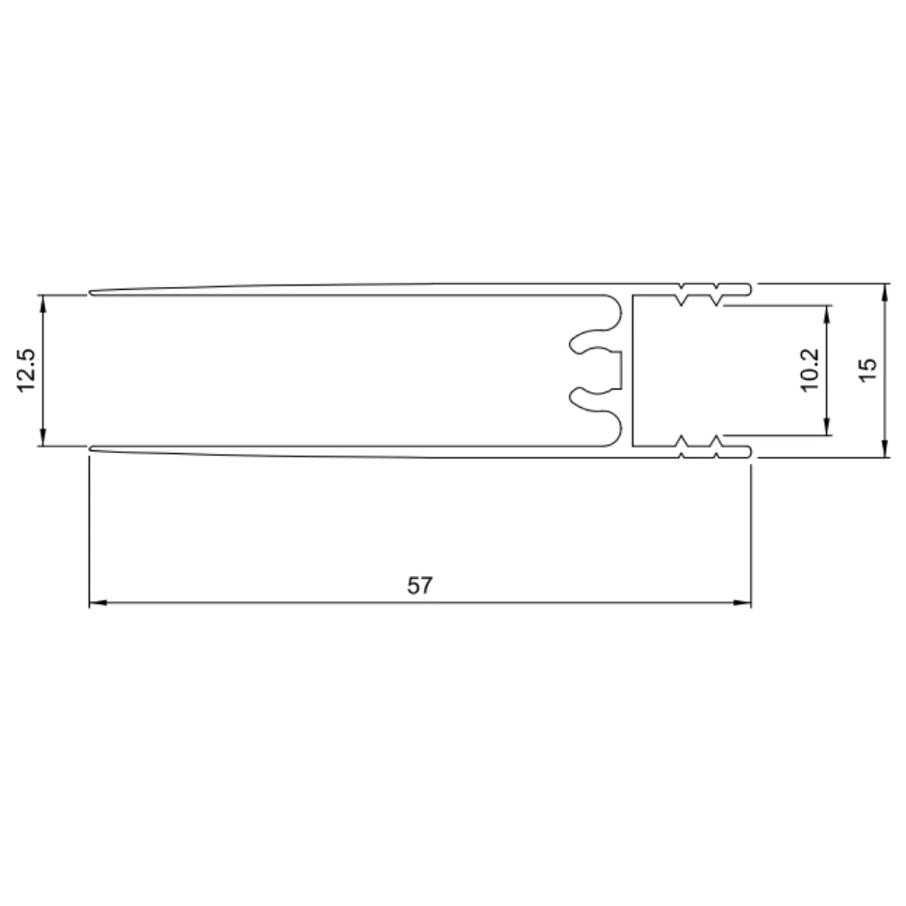 10mm dolní horizontální hliníkový profil 560cm - šampaňská anodizace