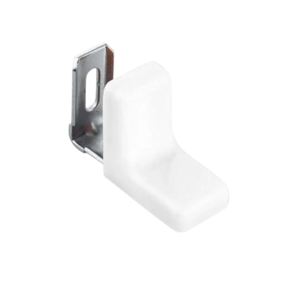 Kovový nábytkový úhel s plastovým krytem - bílý