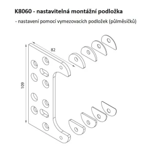 KZ - nastavitelná montážní podložka pro závěs K8060