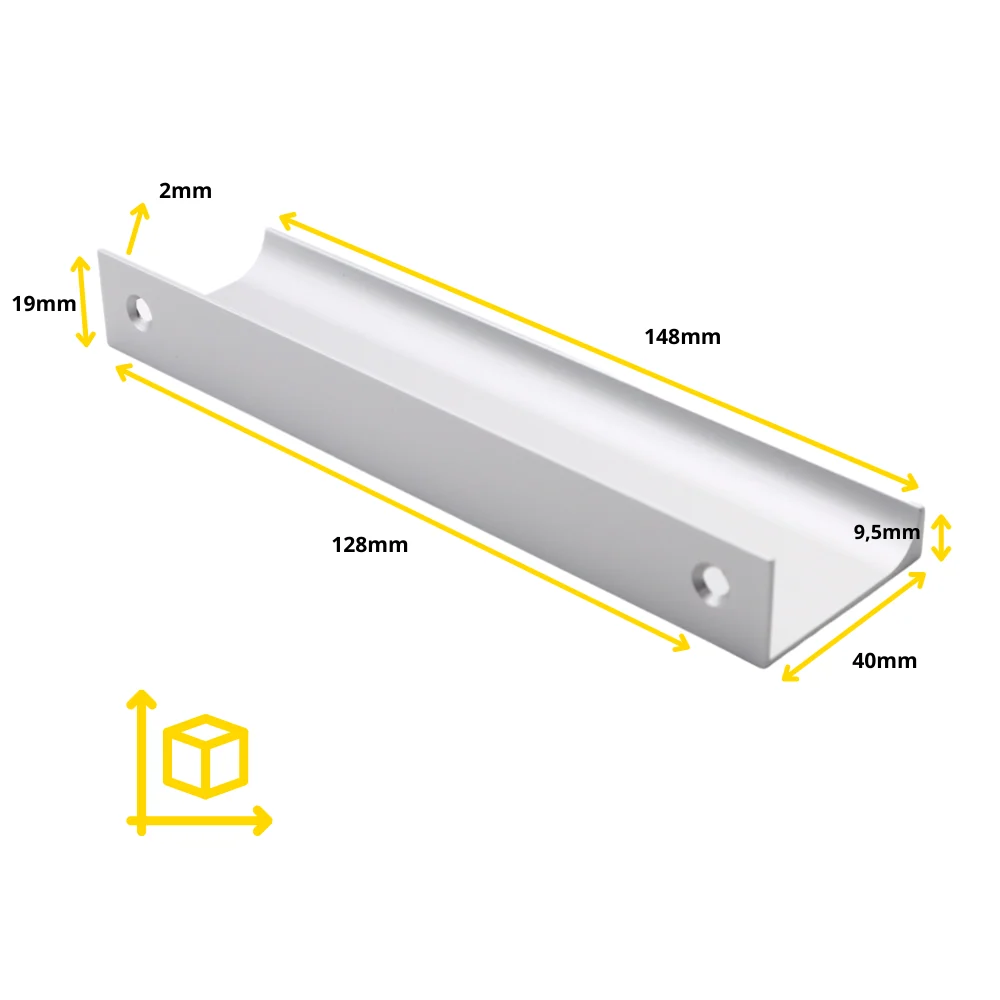 Profilová rukojeť Edge Grip o délce 128 mm (celková délka 148 mm) - hliník
