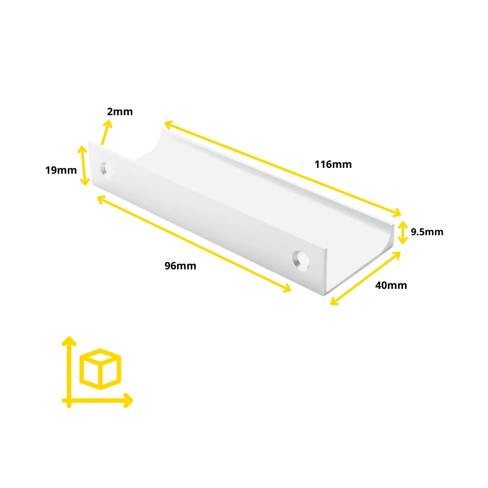 Profilová rukojeť Edge Grip o délce 96 mm (celková délka 116 mm) - bílá.