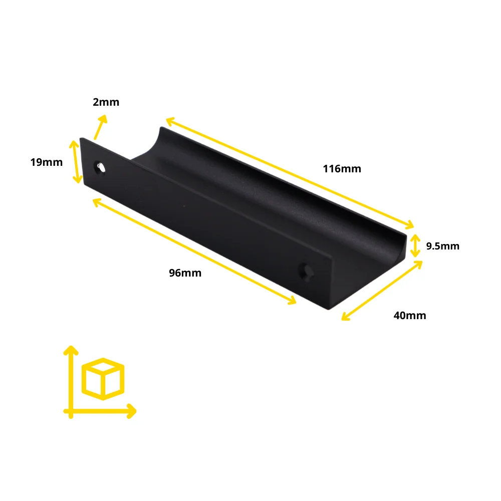 Profilová rukojeť Edge Grip o délce 96 mm (celková délka 116 mm) - černá.