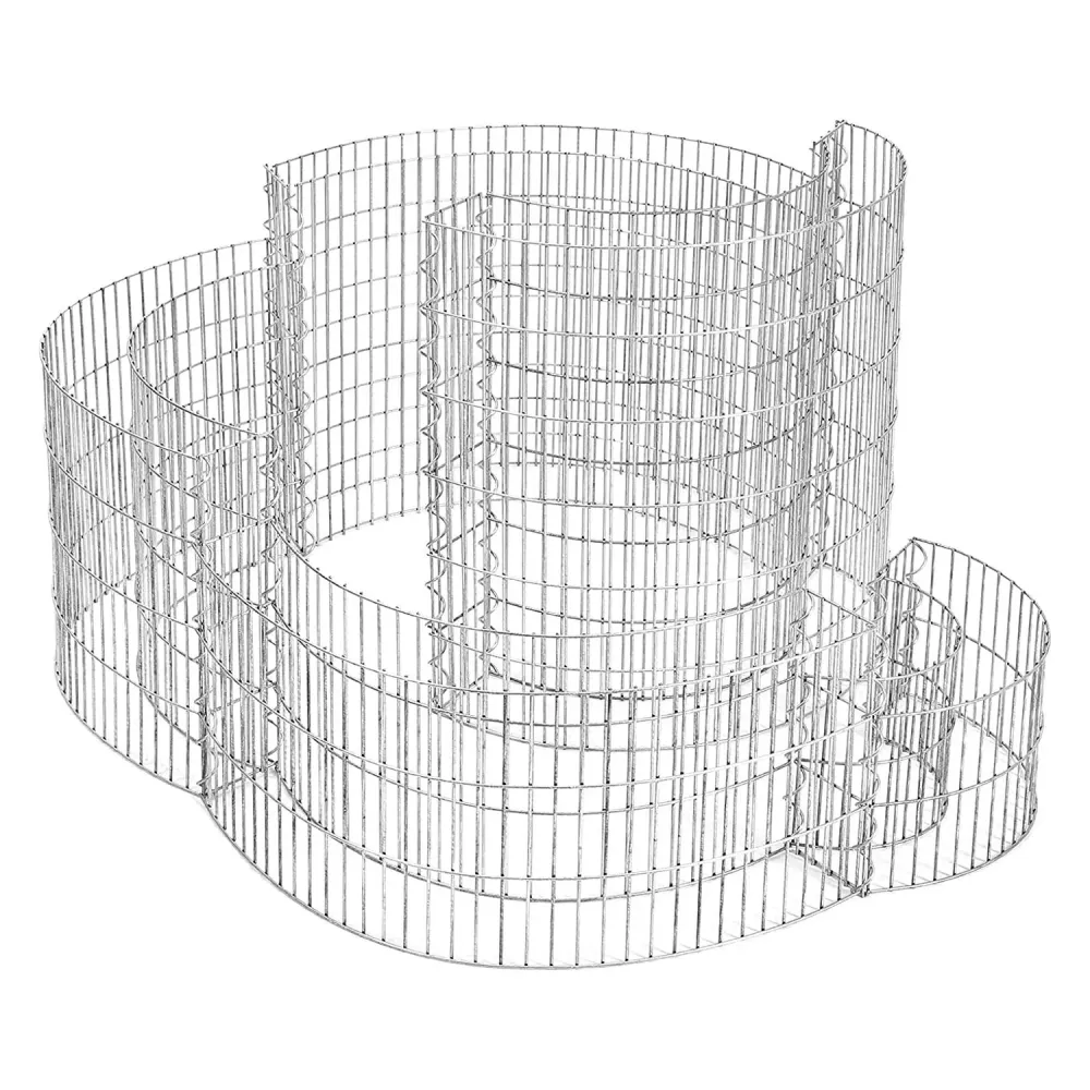 Gabion Kovový kamenný koš ve tvaru šneka s 2,5 x 10 cm síťovinou z nerezavějící oceli