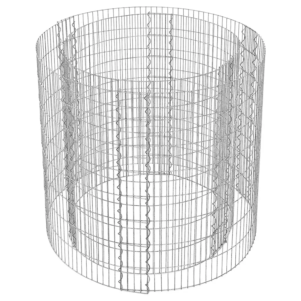 Gabion, kulatý kovový kamenný koš 90 x 80 cm