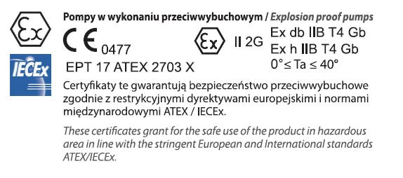 AT-EX 150/4/200 C.260 (10 kW, 400 V) Speciální čerpadlo s certifikátem ATEX