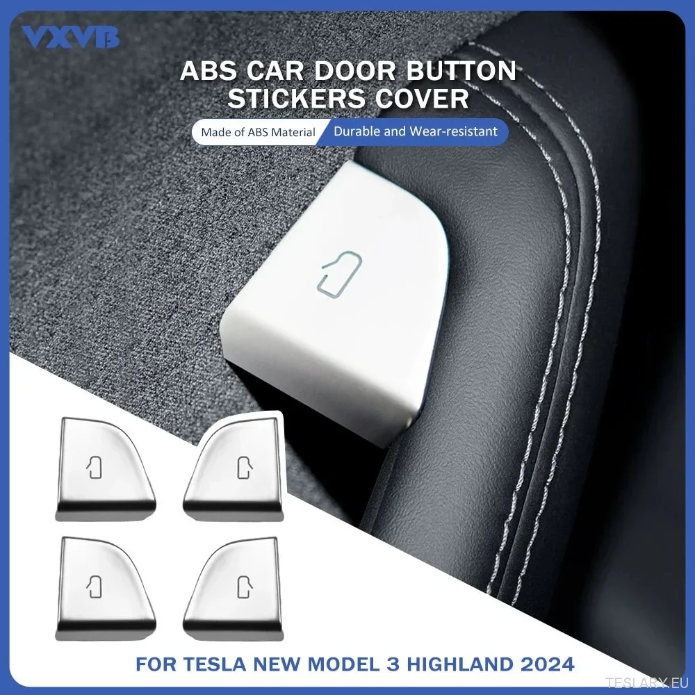 Tesla Model 3+ Highland/Model Y Juniper Open Door knoflík kryt oříznutí interiérového chrániče