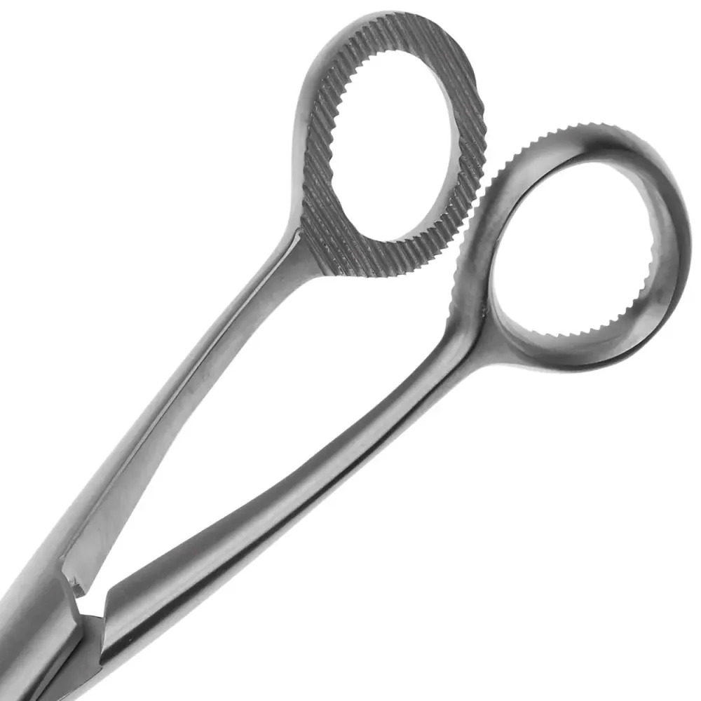 Kleště na jazyk pro piercing – kulatá hlava – vroubkované – nerezová ocel