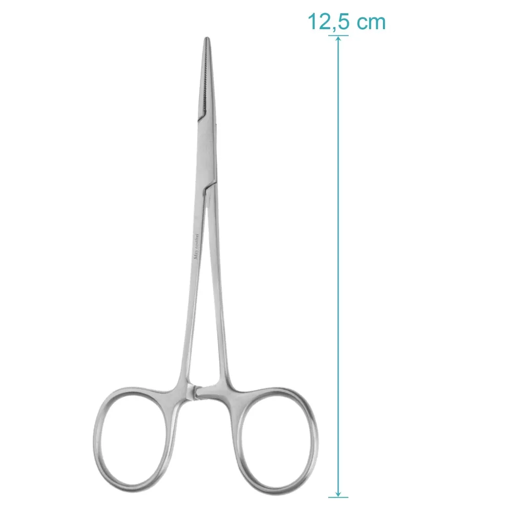 Sada - 1x univerzální nůžky 11,5 cm - nerezová ocel + 1x svorka s rovnými vroubkovanými hroty 12,5 cm - nerezová ocel