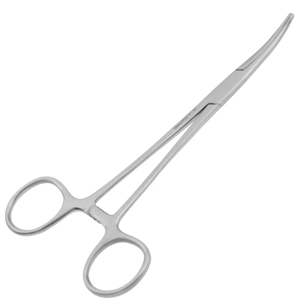 Svorka - zahnutá - vroubkovaná - 12,5 cm - nerezová ocel