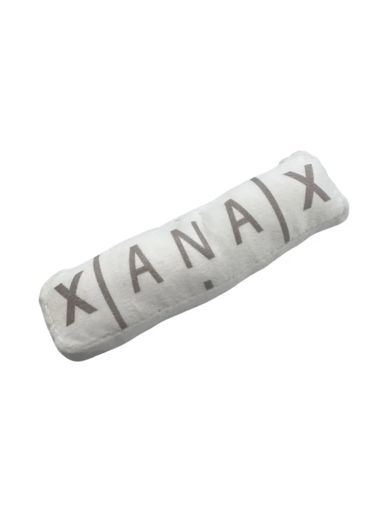 Psí hračka – tvar tablet - Xanax, 20 cm x 5 cm s pískacím prvkem