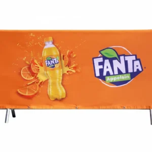 Potah na zahrazovací bariéru – Premium textilie – tvarovaný obrys – 250 × 80 cm – s vlastním potiskem