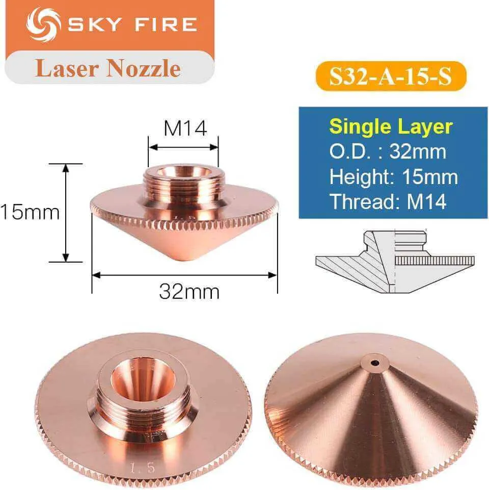 Tryska pro laserové řezací hlavy Raytools (kromě BM115) Sky Fire Laser