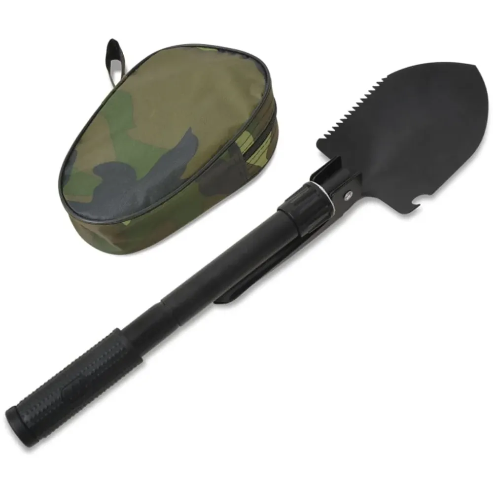 Skládací lopata uhlíková ocel černá stříbrná