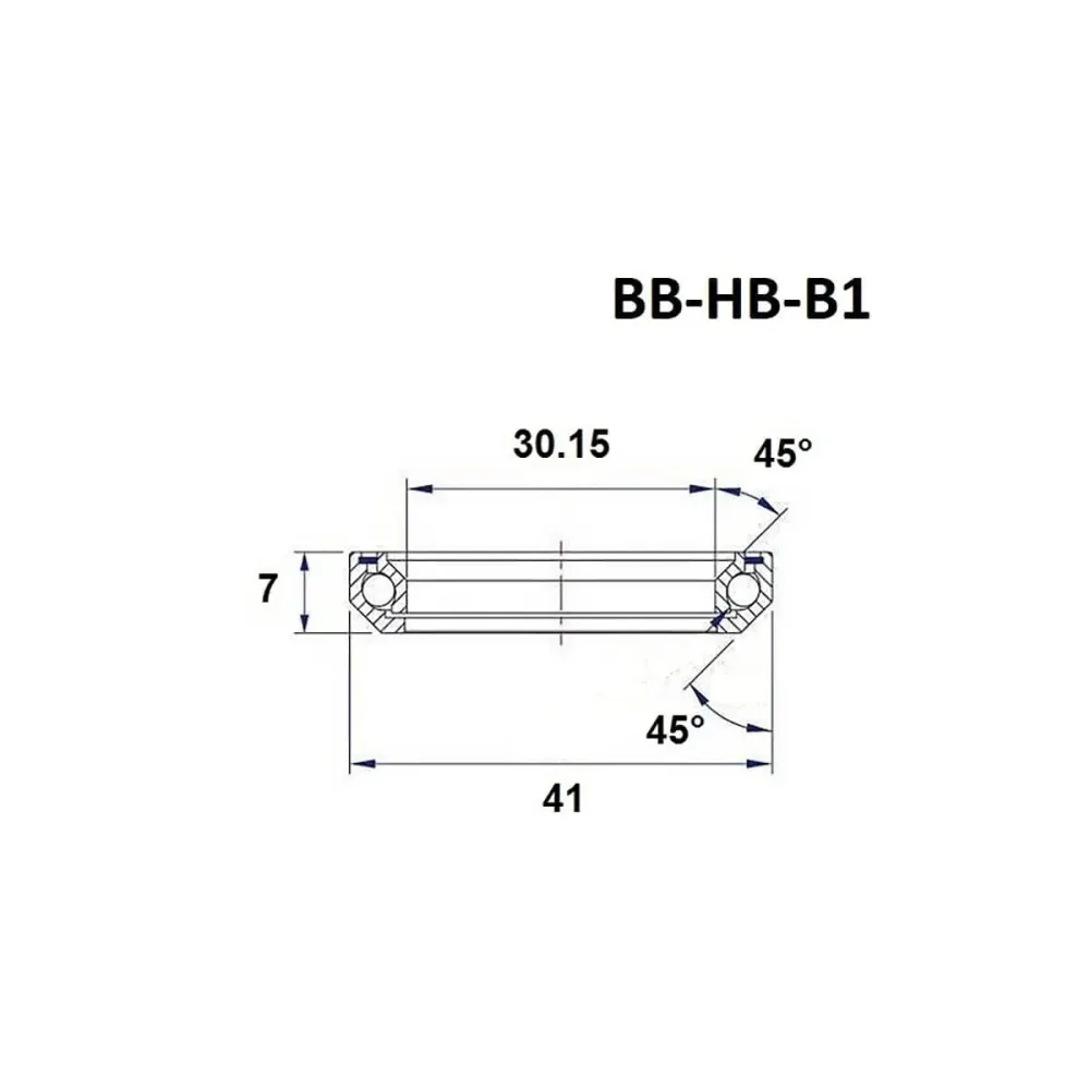 BLACK BEARING B11 Ložisko řízení 30.15x41x7mm 45/45° 1-1/8" - B11