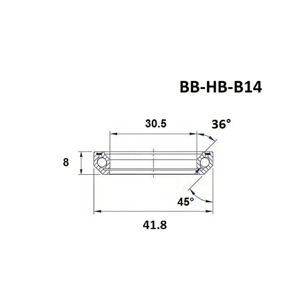 BLACK BEARING B14 Ložisko hlavy 1-1/8" 36/45° (30,5 x 41,8 x 8 mm)