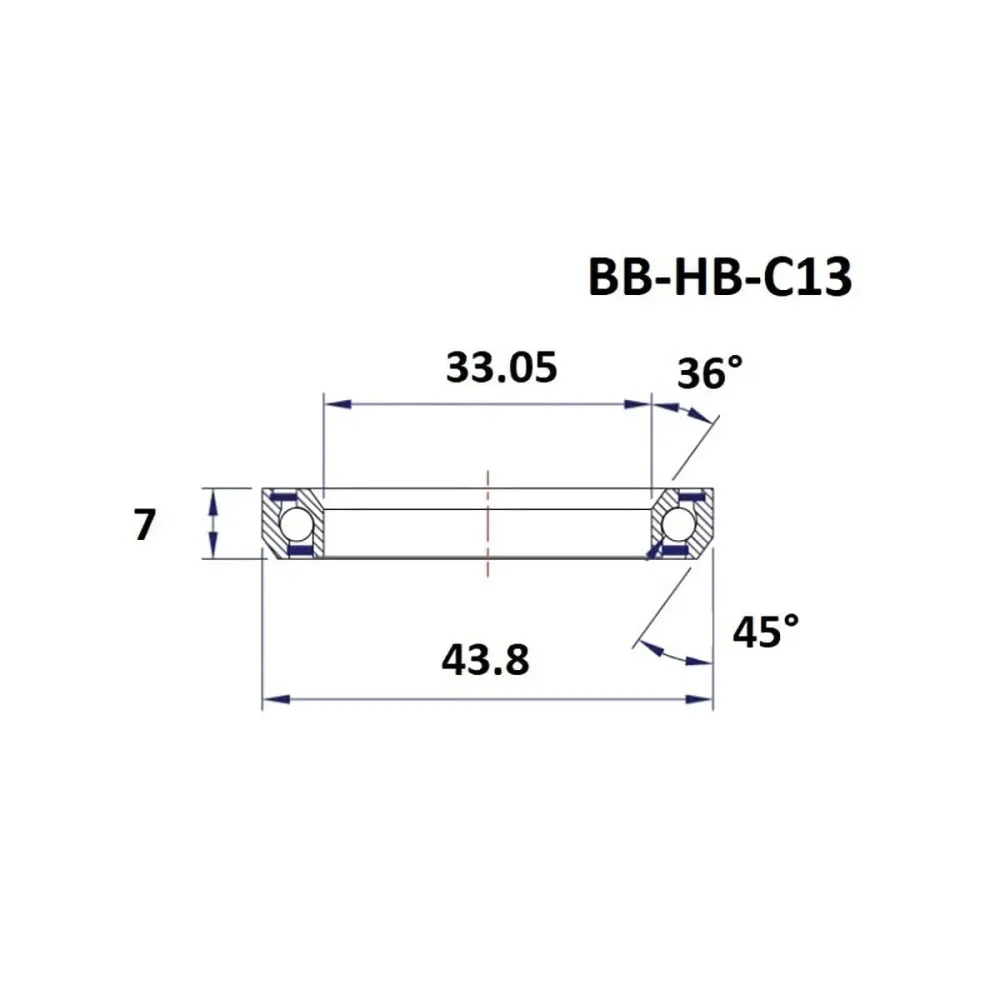 BLACK BEARING C13 36/45° ložisko řízení (33,05 x 43,8 x 7 mm)