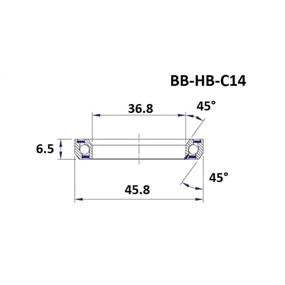 BLACK BEARING C14 45/45° ložisko řízení (36,8 x 45,8 x 6,5 mm)