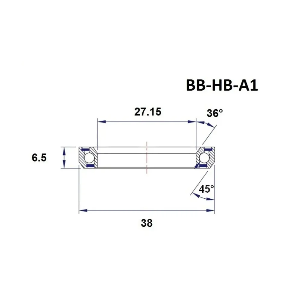 BLACK BEARING A1 Ložisko hlavy 27,15 x38x6,5 mm 36/45° 1" ložisko hlavy