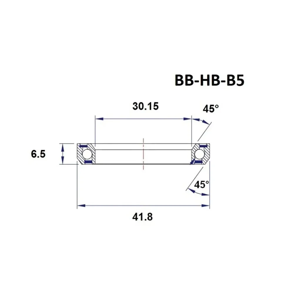 BLACK BEARING B5 Ložisko řízení 30,15x41,8x6,5mm 45/45° 1-1/8
