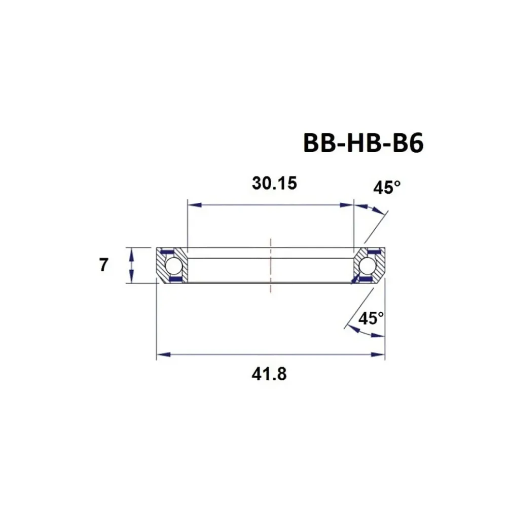 ČERNÉ LOŽISKO B6 30,15x41,8x7mm 45/45° 1-1/8" Ložisko řízení