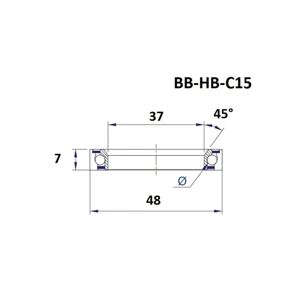 ČERNÉ LOŽISKO C15 s hlavou 45/90° (37 x 48 x 7 mm)