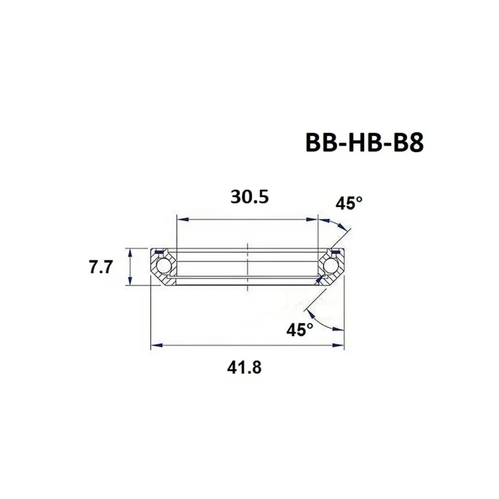 Ložisko řízení BLACK BEARING B8 30,5x41,8x7,7 mm 45/45° 1-1/8" - (francouzsky)
