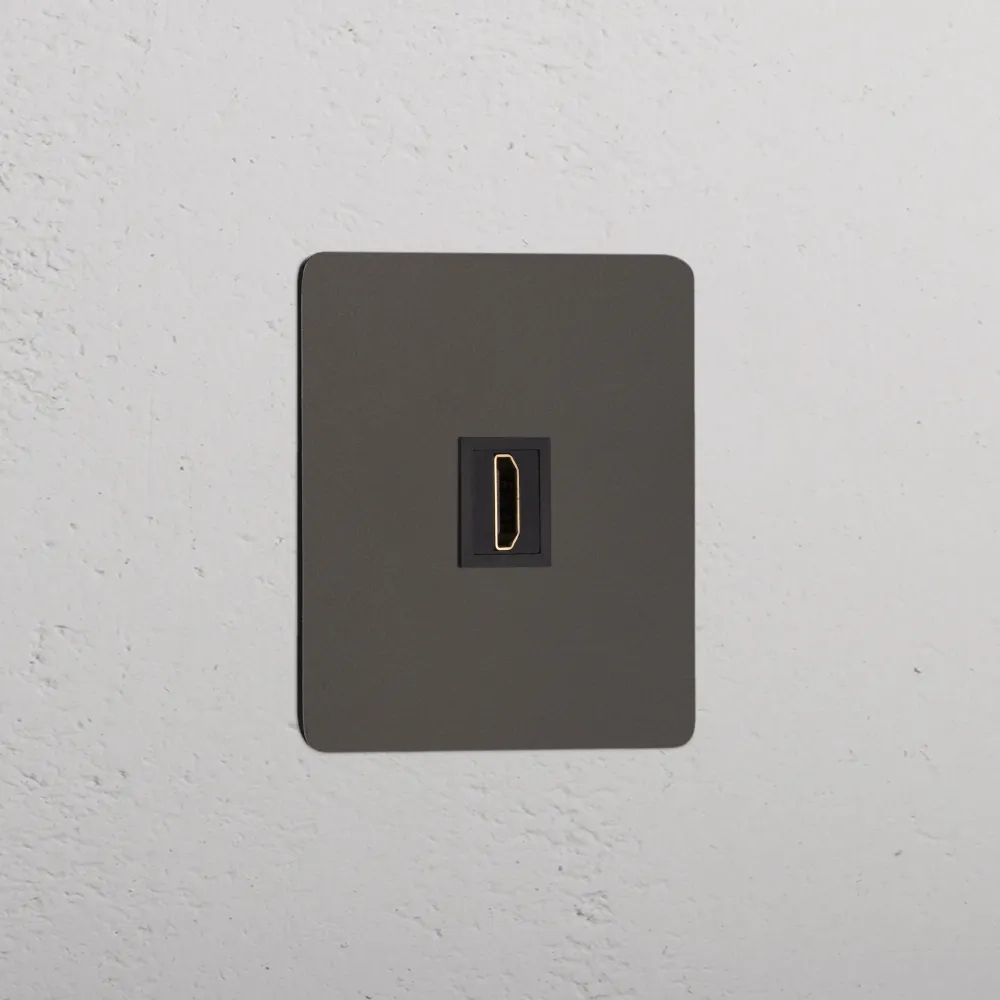 Kew Jednoduchá zásuvka HDMI - Bronz | Černý Regular