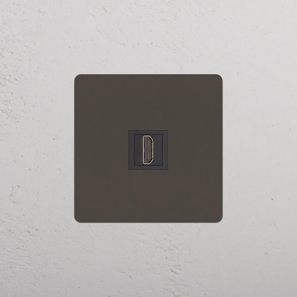 Kew Jednoduchá zásuvka HDMI - Bronz | Černý Regular