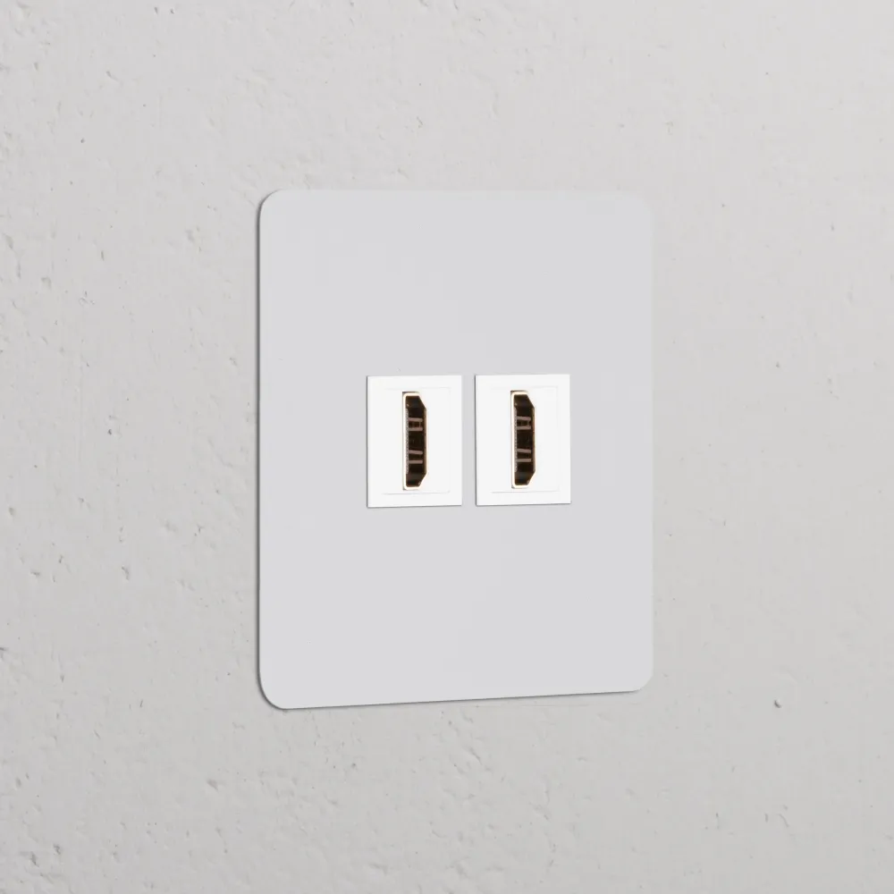 Kew Jednoduchá zásuvka 2x HDMI - Malovatelné | Bílá
