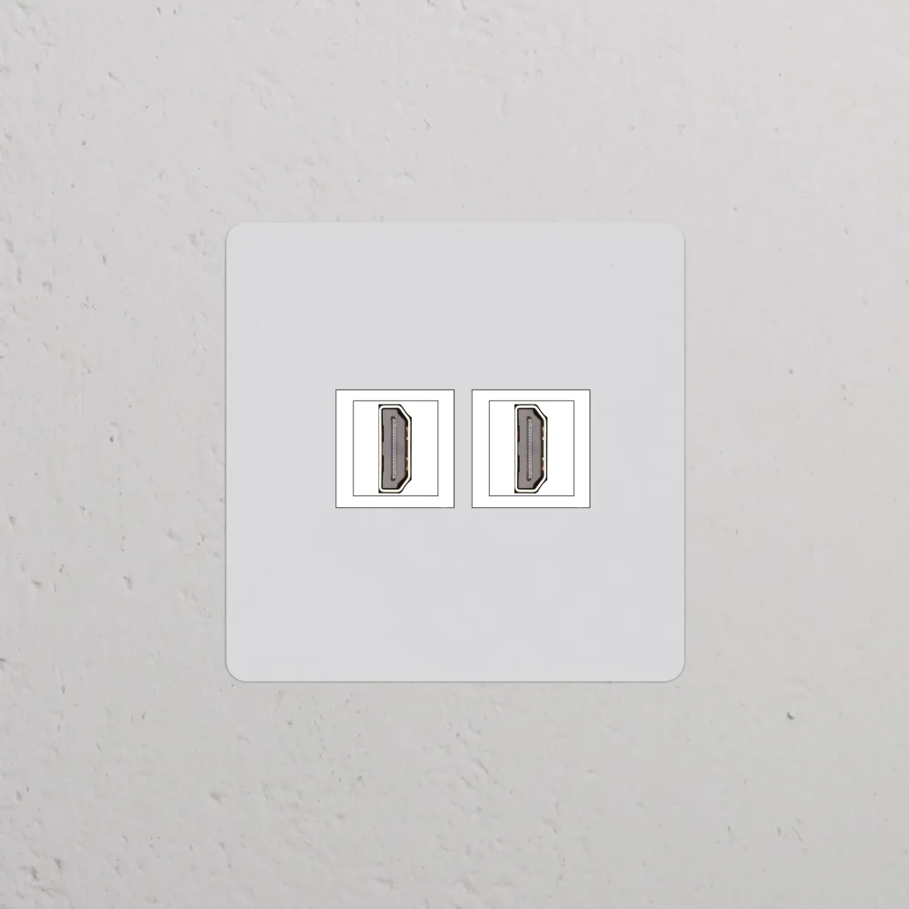 Kew Jednoduchá zásuvka 2x HDMI - Malovatelné | Bílá
