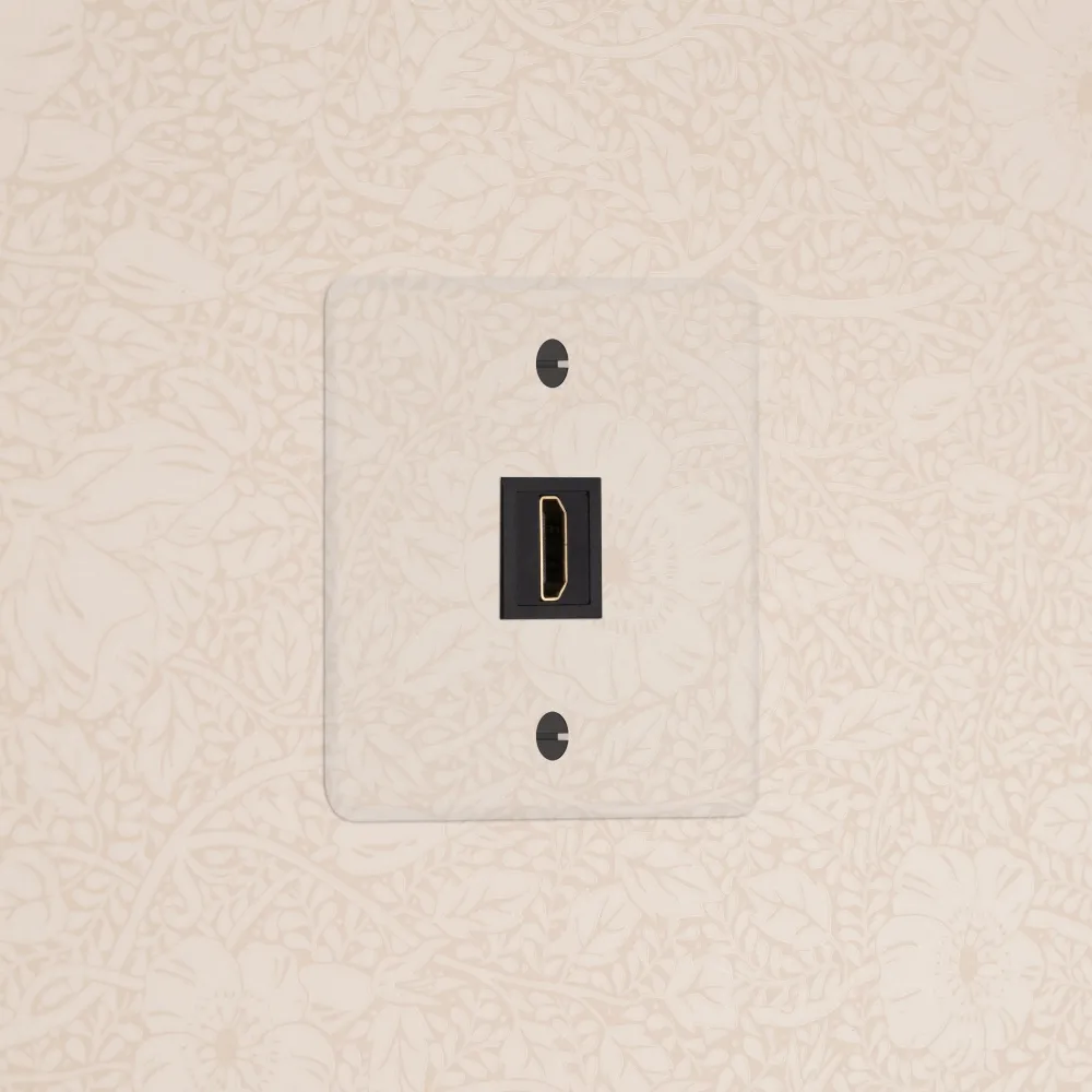 Kew Jednoduchá zásuvka HDMI - Průhledné | Černá Regular