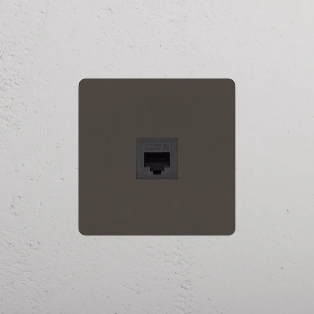 Kew Jednoduchá zásuvka RJ45 - Bronz | Černý Regular