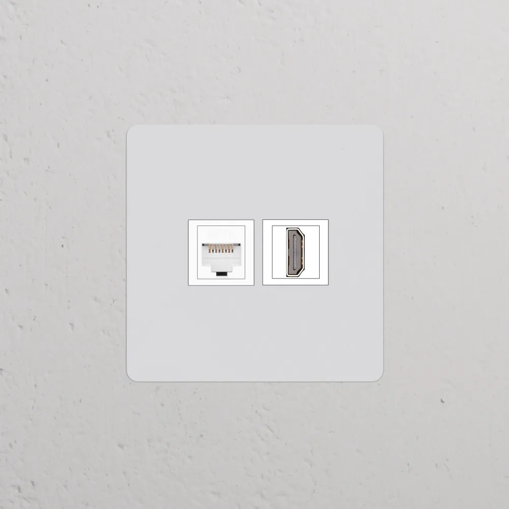 Kew Jednoduchá zásuvka RJ45 HDMI - Malovatelné | Bílá