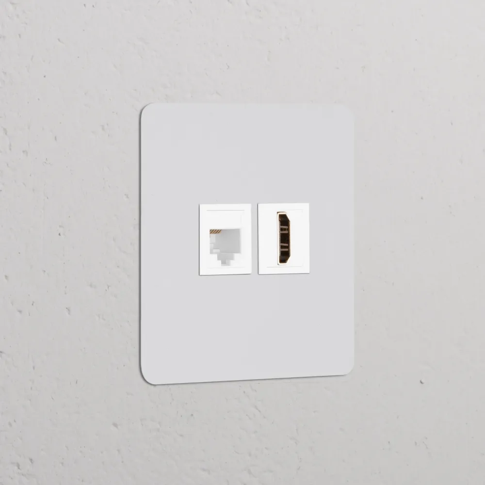 Kew Jednoduchá zásuvka RJ45 HDMI - Malovatelné | Bílá