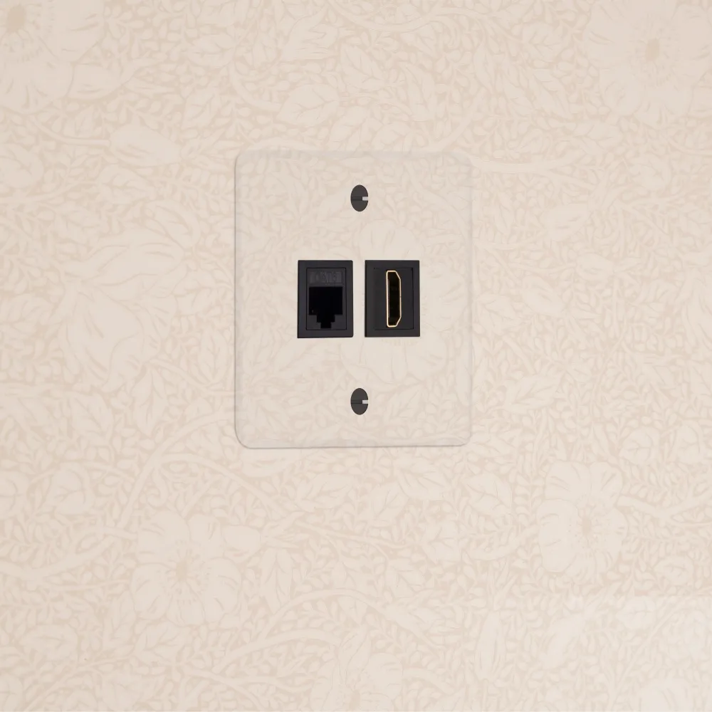 Kew Jednoduchá zásuvka RJ45 HDMI - Průhledné | Černá Regular