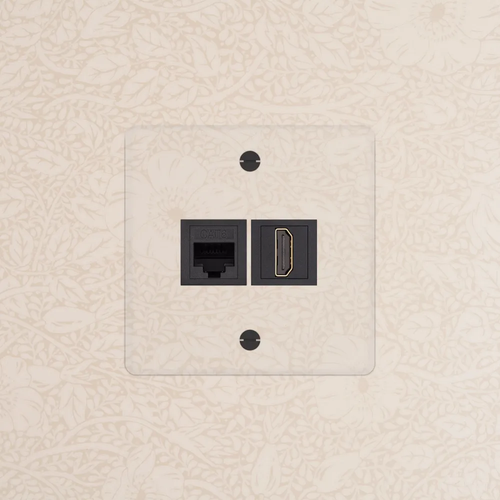 Kew Jednoduchá zásuvka RJ45 HDMI - Průhledné | Černá Regular