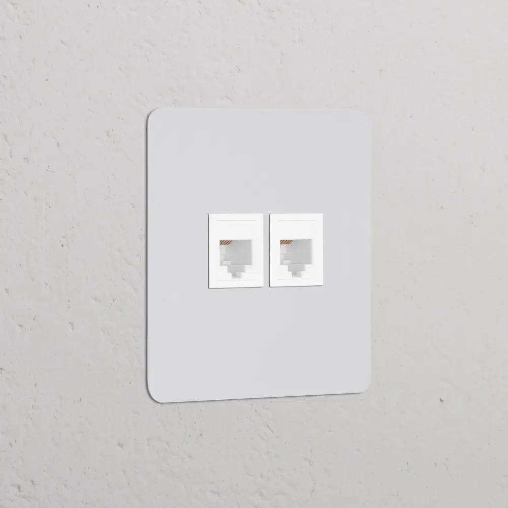 Kew Jednoduchá zásuvka 2x RJ45 - Malovatelné | Bílá