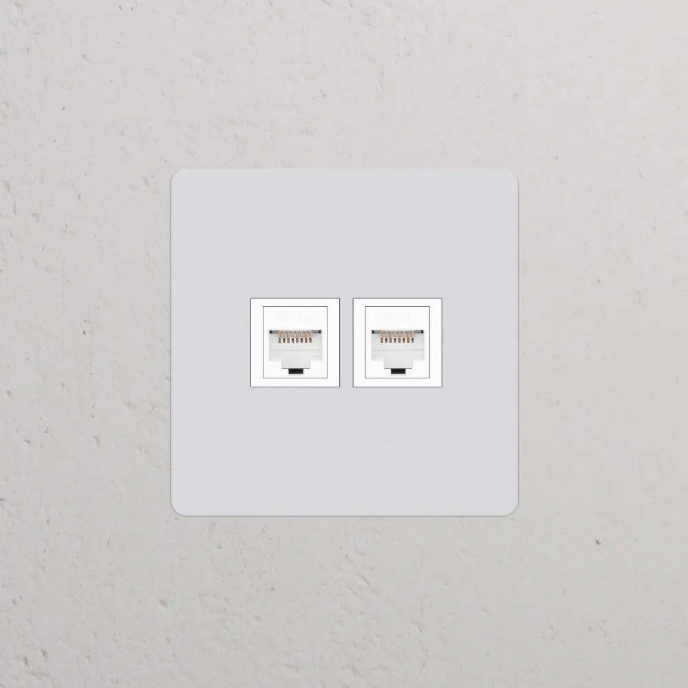 Kew Jednoduchá zásuvka 2x RJ45 - Malovatelné | Bílá