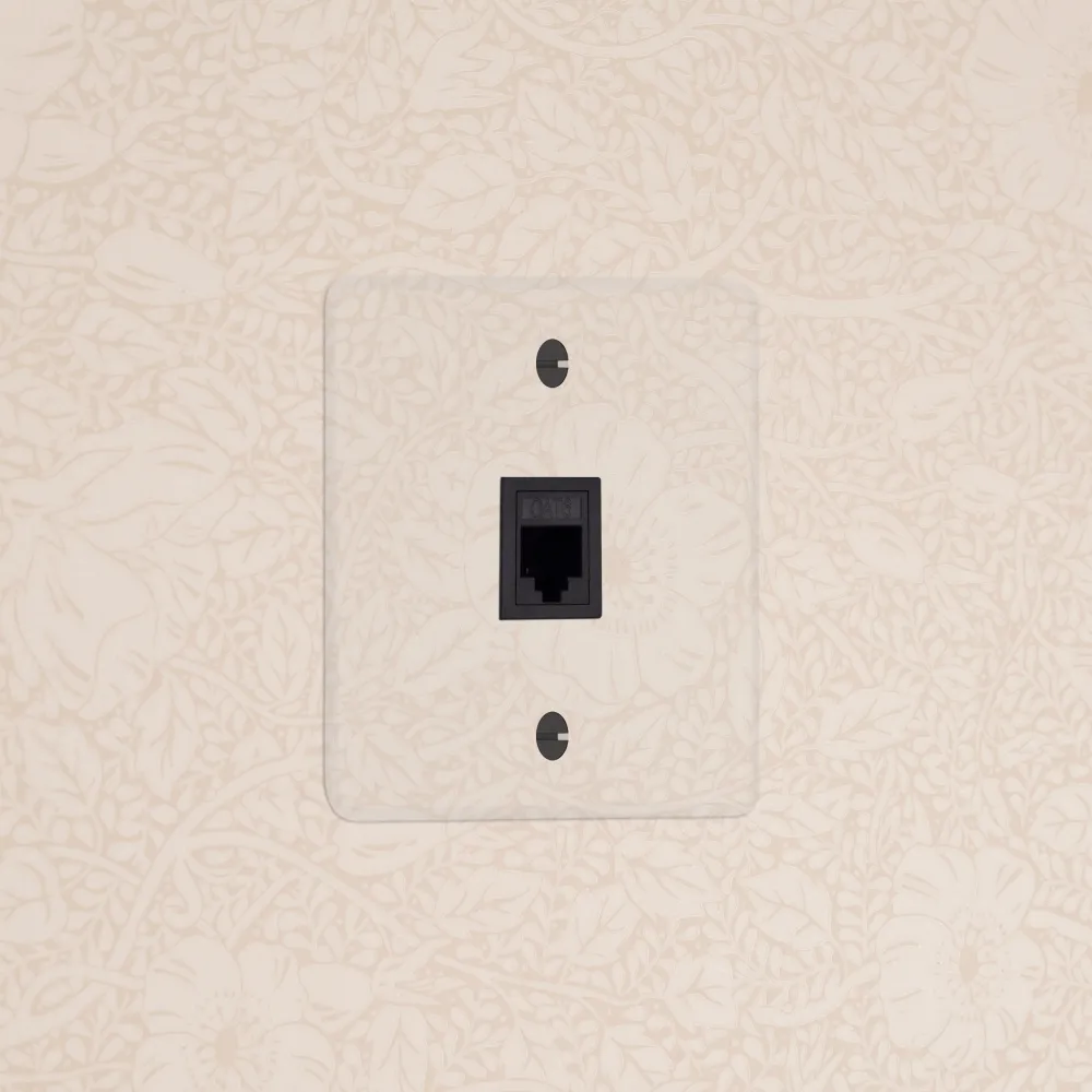 Kew Jednoduchá zásuvka RJ45 - Průhledné | Černá Regular