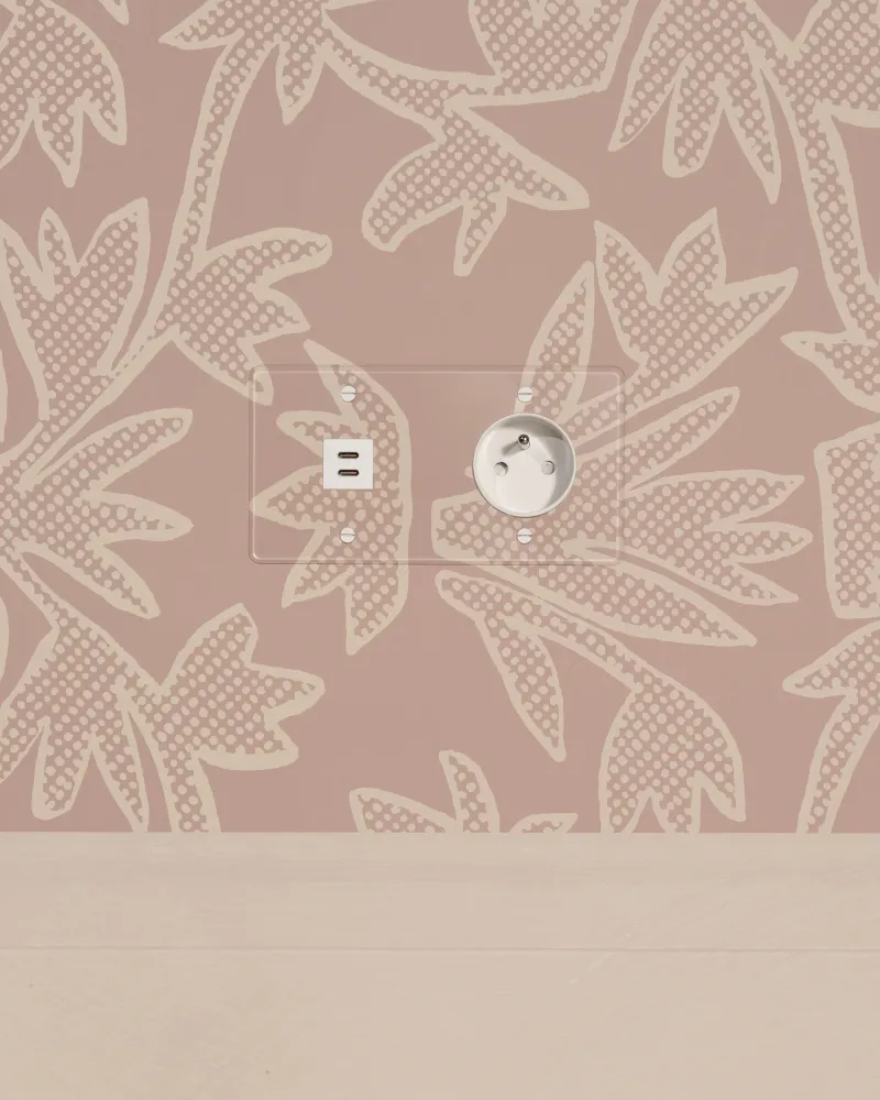Kew Dvojitá zásuvka USB-C 30 W francouzský/belgický typ E - Průhledná | Bílá Regular