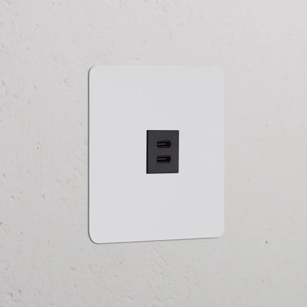 Kew Jednoduchá zásuvka USB-C 30 W - Malovatelná | Černá
