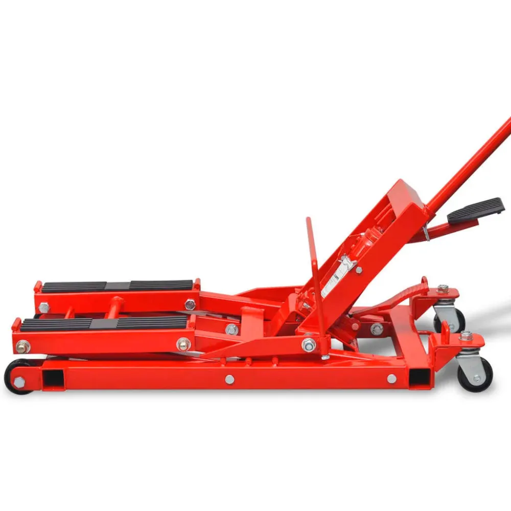 Hydraulický zvedák na motorku / čtyřkolku, 680 kg, červený