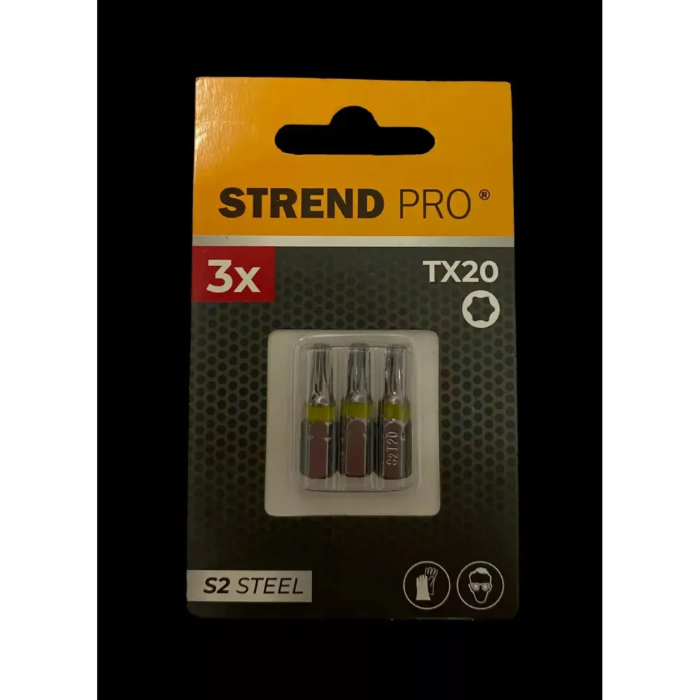 Bit S2 torx TX20 náhradní díl značky Strend Pro v sadě 3 ks