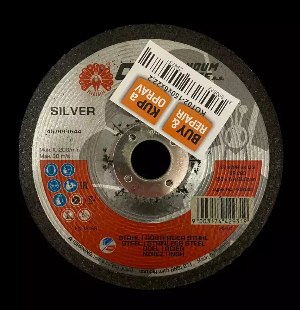 Kotouč brusný 150x6x222 mm určený pro opracování oceli značky Carbo Silver
