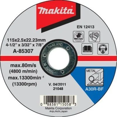 Kotouč řezný 115x25x2223 mm určen pro řezání oceli značky Makita