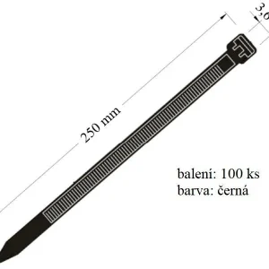 Vázací páska VPC 3,6x250 určena k vázání kabelů nosnost 18 kg 100 ks