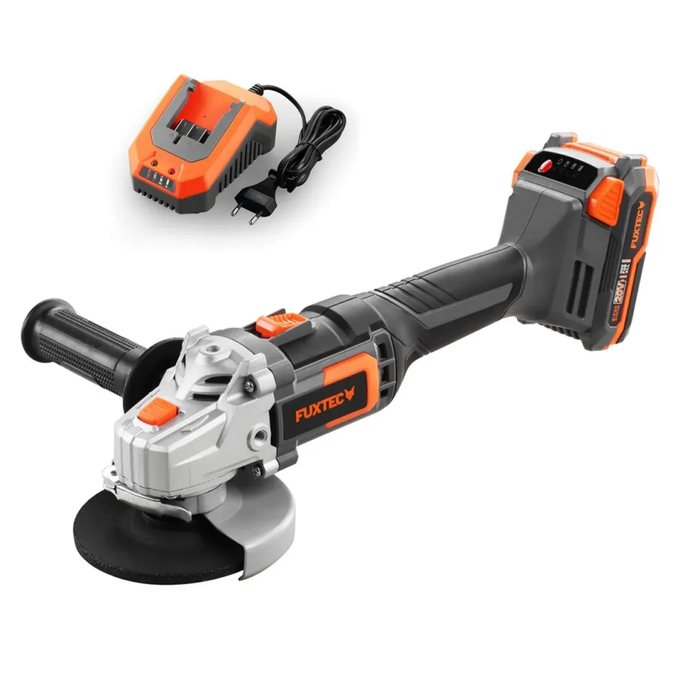 20V akumulátorová úhlová bruska FX-E1WS20 FUXTEC - s 2Ah baterií 2,4A nabíjeckou