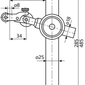 815 XMS tyč.sestava stabilní provedení/1kloub,485 mm